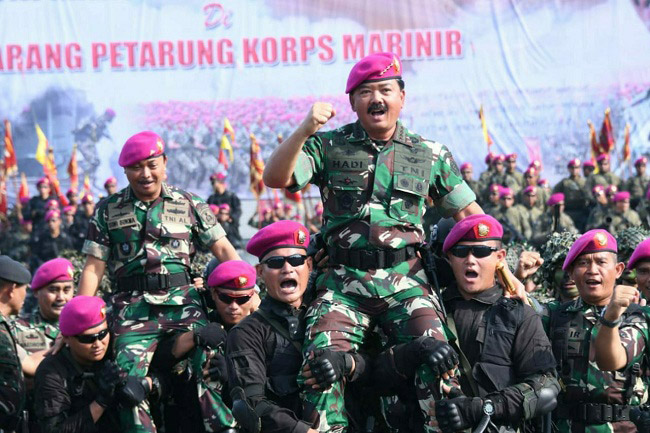 Pangdam Jaya Dampingi Panglima TNI Pimpin Apel Bersama Marinir